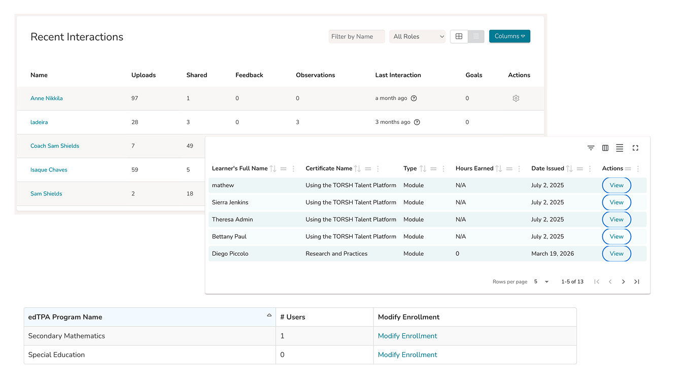 Table component drift showing inconsistent table implementations